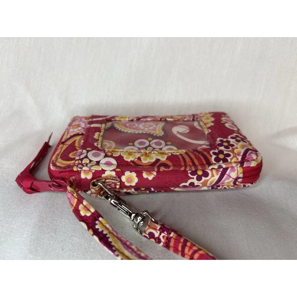 Vera Bradley Raspberry Fizz Pattern ID Pocket Wristlet